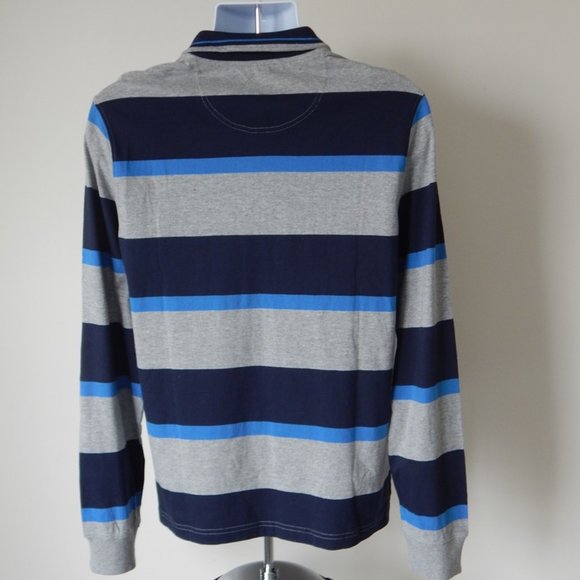 NWT Ben Sherman One Quarter Zip Long Sleeve Striped Cotton Blend Shirt Top - Picture 7 of 9